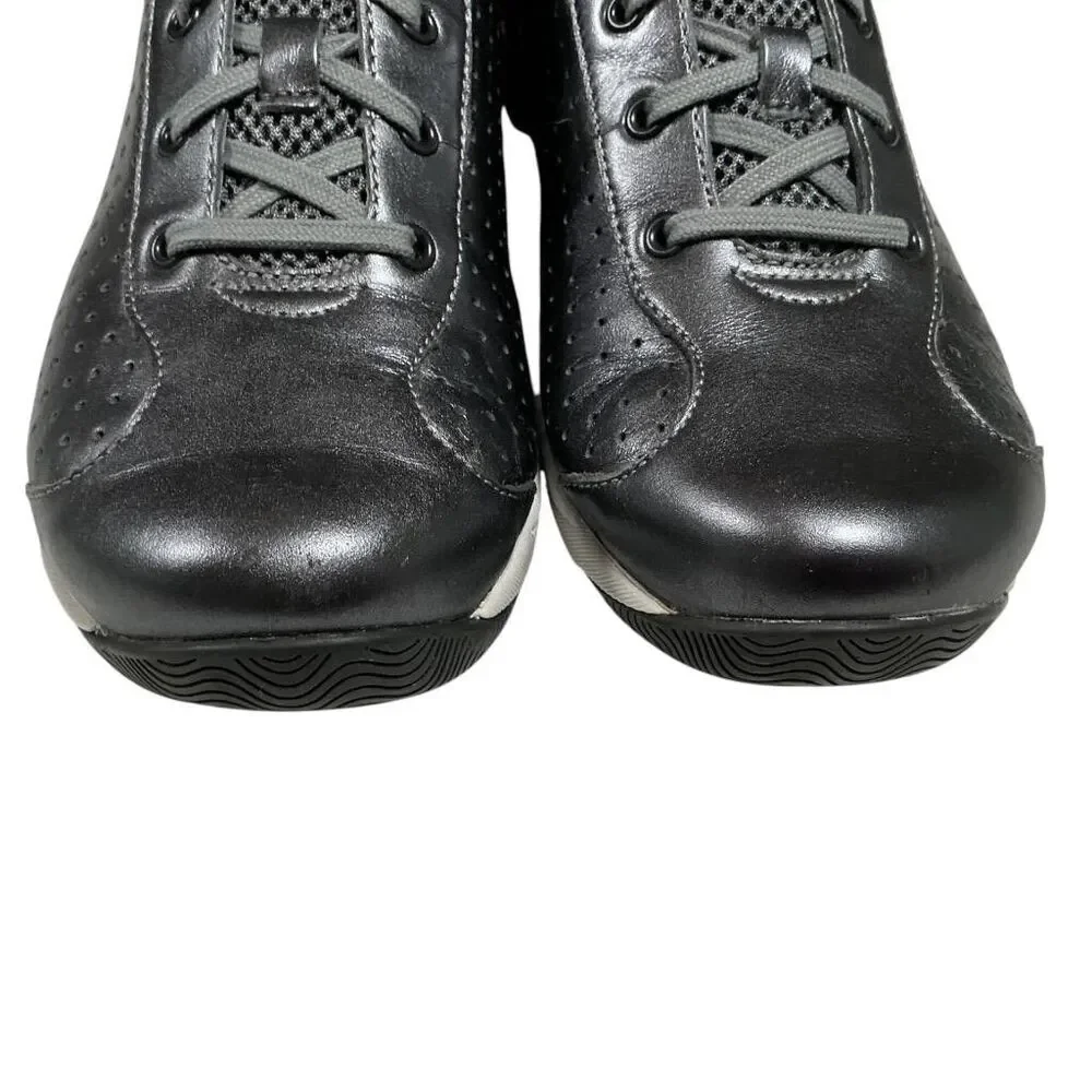 Dansko Sneakers Womens 9 40 Gray Leather Lace Up Walking Comfort Shoes